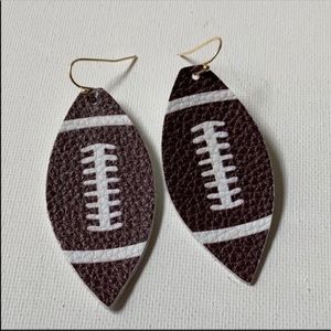 🏈NWT VEGAN LEATHER FOOTBALL DROP EARRINGS